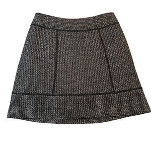 Halogen mini skirt tweed like wool blend lined  exposed stitching & zipper Sz 6